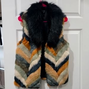 Angelino faux fur vest size m